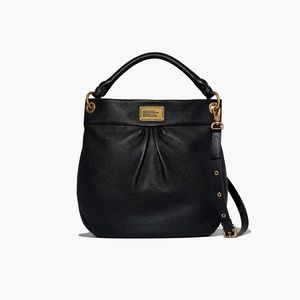 Marc by Marc Jacobs Classic Q Hillier Black Leather Hobo Crossbody Bag